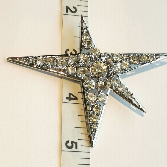 NWT Large crystal modernist star brooch pin - Picture 4 of 8